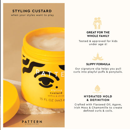 PATTERN Beauty by Tracee Ellis Ross Styling Custard, 15 Fl Oz, Best for Curlies, Coilies and Tight-Textured Hair, 3a-4c