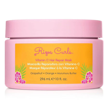 Rizos Curls Vitamin C Hair Repair Mask, Deeply Moisturizes & Hydrates, Softens & Minimize Frizz while Adding Shine, For Dry Damaged Hair, Infused with Shea Butter, 10 oz