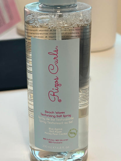 Rizos Curls Beach Waves Texturizing Salt Spray, Enhance Texture & Volume, Nourish and Enhance Definition with Blue Agave Extract, Red Algae & Prickly Pear Cactus, 6.8 oz