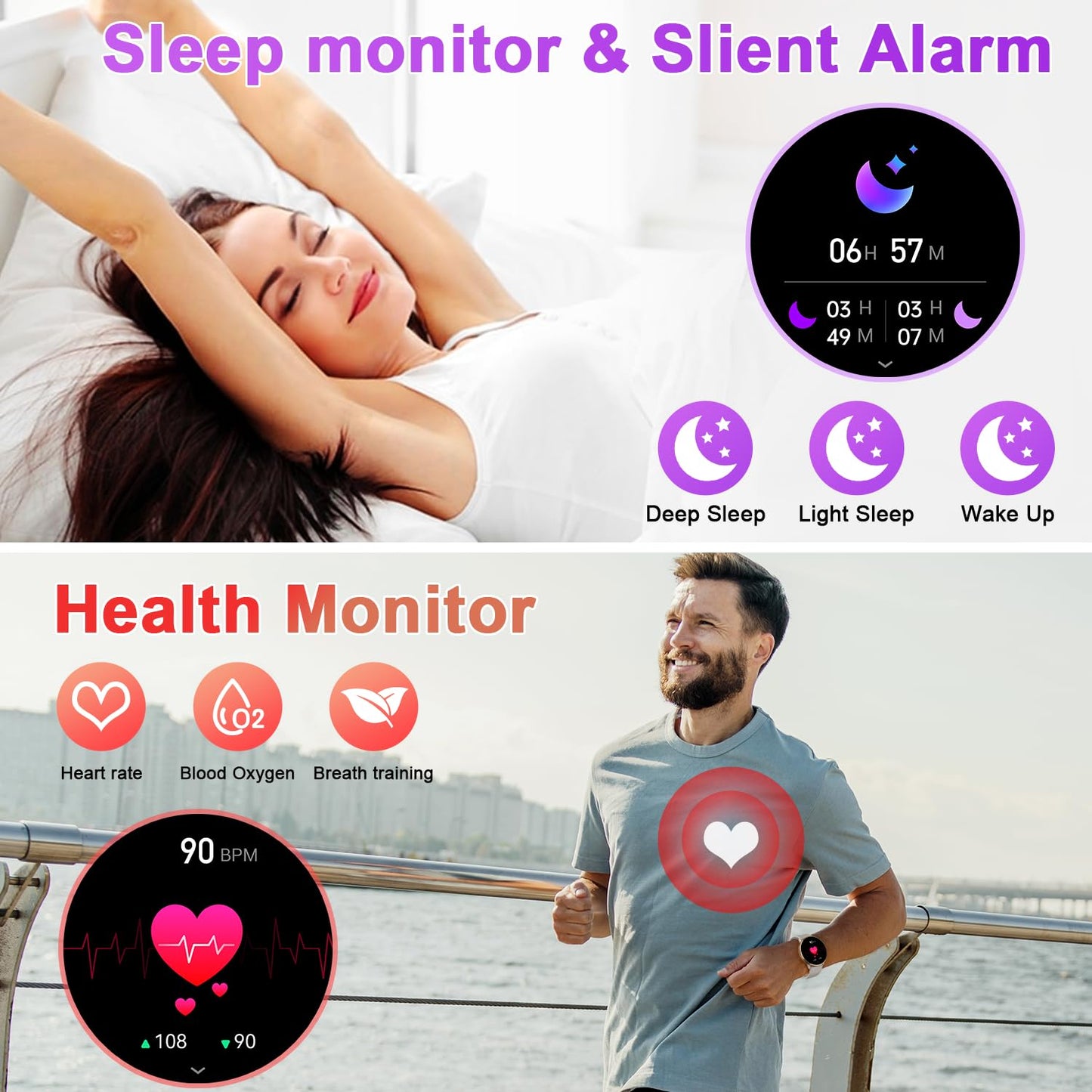 Smart Watch for Women Fitness tracker: Make/Answer Call Smart Watches for Women Waterproof Digital Mens watches Running Smartwatch Android Phone iPhone Samsung Compatible Heart Rate Monitor Step