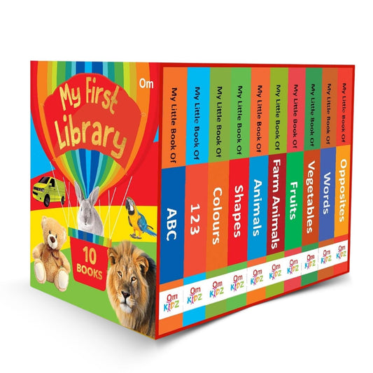 My First Library: 10 Board Books for Babies & Toddlers – ABC, Numbers, Colors, Animals & More Early Learning Gift Set for Kids