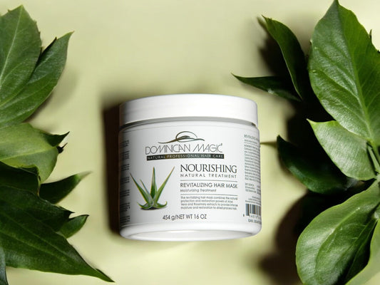 DOMINICAN MAGIC Nourishing Revitalizing Hair Mask with Aloe Vera, Hair Treatment, Deep Repair & Revitalize for Dry, Damaged Hair, All Hair Types, 16oz