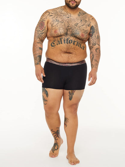 Savage X Fenty, Men's, Boxer Briefs, Matte logo elastic waistband, Front contour pouch, Cotton, Caviar, S