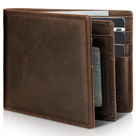Artpaxy Mens Wallet Bifold Genuine Leather RFID Blocking Wallet for Men, 1 ID Window 13 Card Holders, Gift Box