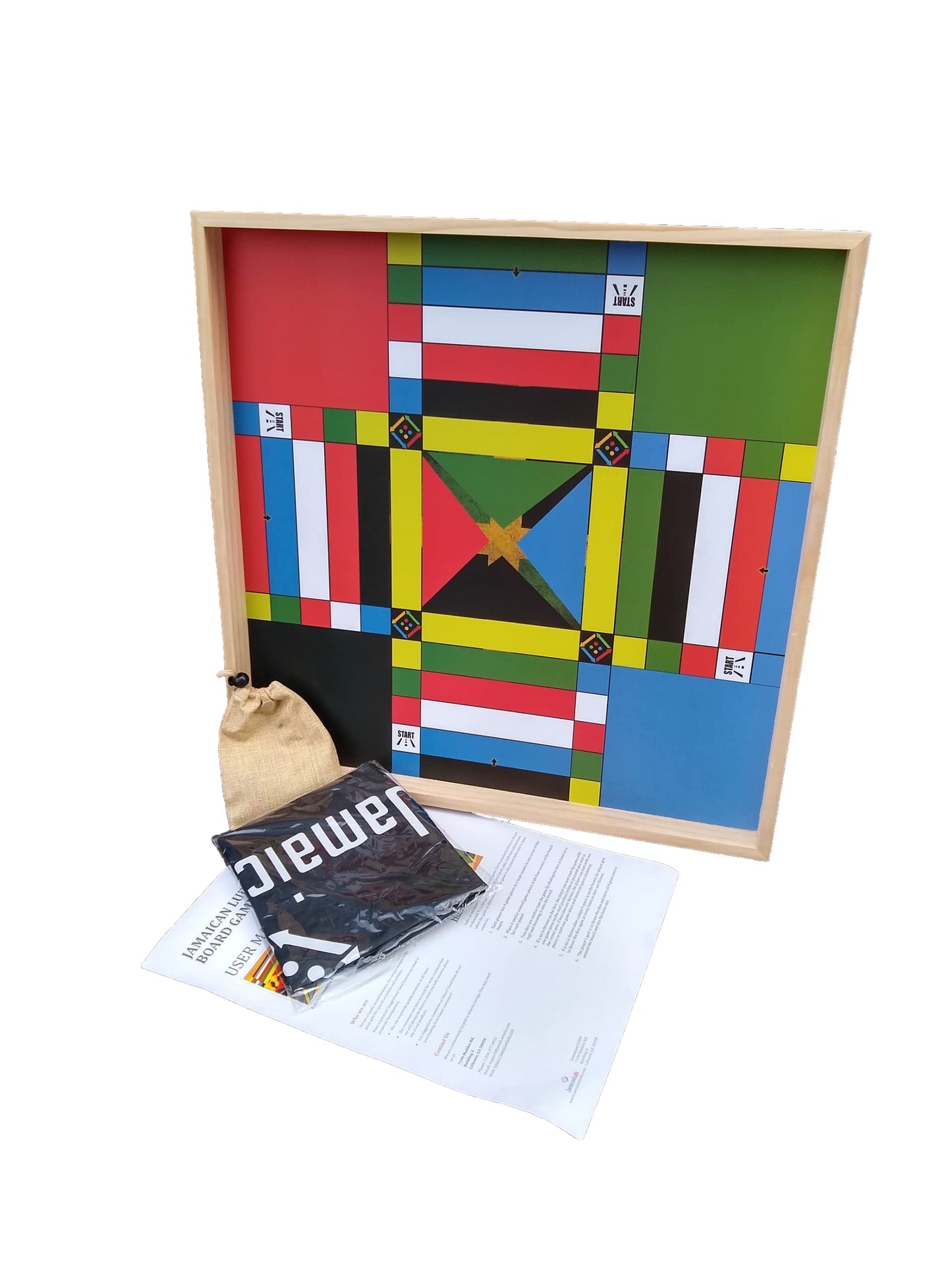 JAMAICANLUDO Jamaican Ludo Original Edition | 24in x 24in Board Game | Family Game Night Activity | Fun Easy Multi-Player Entertainment (4 Players, Ages 6+)