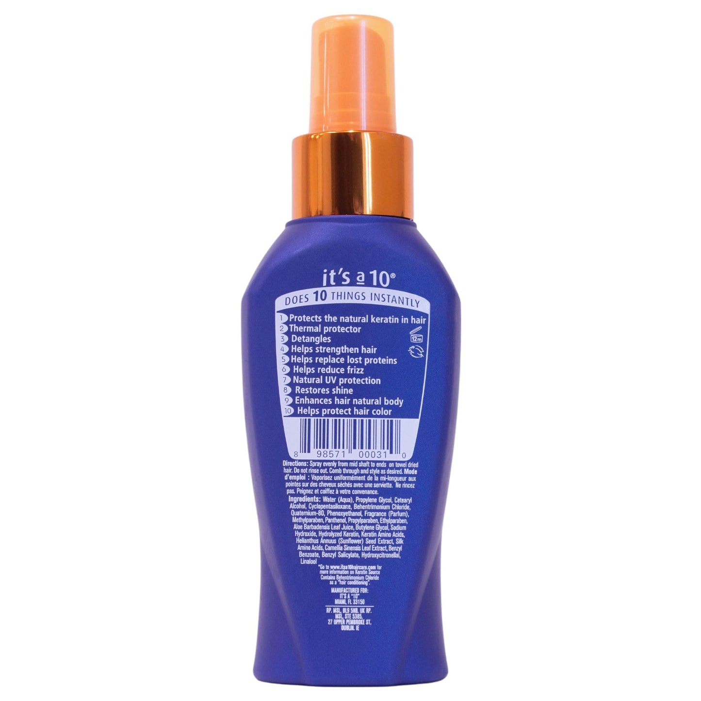 It's a 10 Haircare Miracle Leave-In Product Plus Keratin, 4 fl. oz.