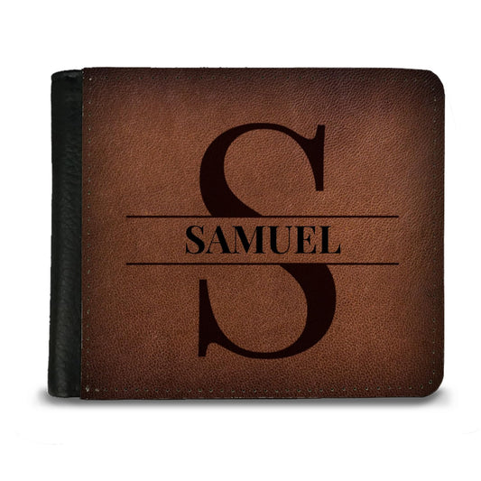 Sentiment House Personalized Wallet for Men – Custom Engraved Men's Wallet, Faux Leather, ID Windows, Card Slots – Tarjeteros de Hombres, Leather Gifts for Him, Husband Birthday Gift, Boyfriend Gift