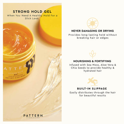 PATTERN Beauty by Tracee Ellis Ross Strong Hold Gel, 15 FL Oz, Best for Curlies, Coilies and Tight-Textured Hair, 3a-4c