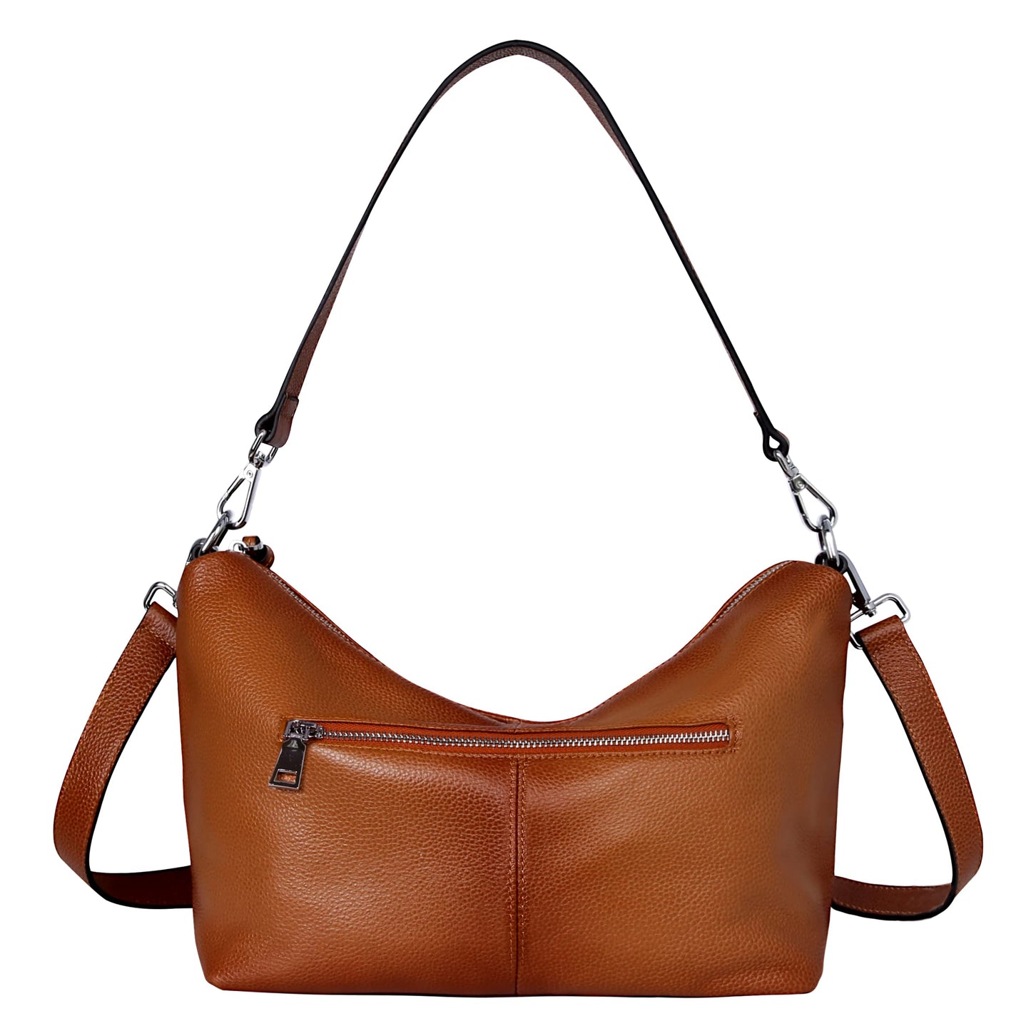Iswee Soft Leather Handbags for Women Purses Brown Shoulder Bags Cross Body Bag Satchel Tote Travel Bag Hobo (Sorrel)
