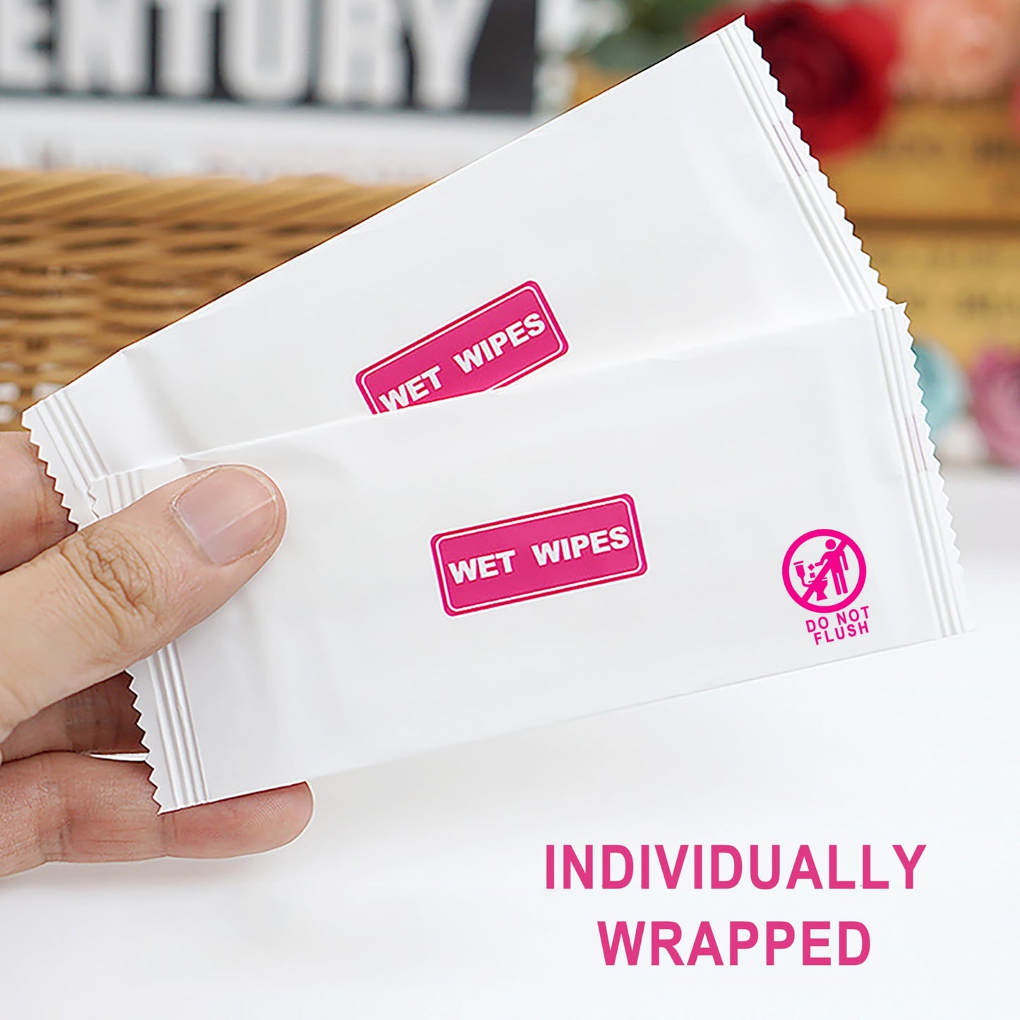 Gisdo 200 pcs Wet Wipes Individually Wrapped,Clean Wipe Individual Wipes Bulk for Travel for Hands, Face Cleaning