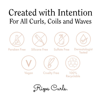 Rizos Curls Deep Conditioner, Strengthens & Moisturizes Hair while Controlling Frizz, Add Softness and Manageability with Coconut Oil, Sunflower Oil & Shea Butter, 10 oz