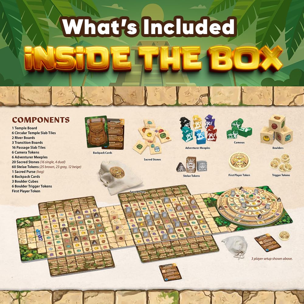 Crazy Like a Box Mayan Curse – Thrilling Puzzly Board Games for Adults & Kids, Strategic Family Games for Game Night, Party Game with Fantasy, Adventure & Suspense, Ideal Gift for Boardgame Lovers