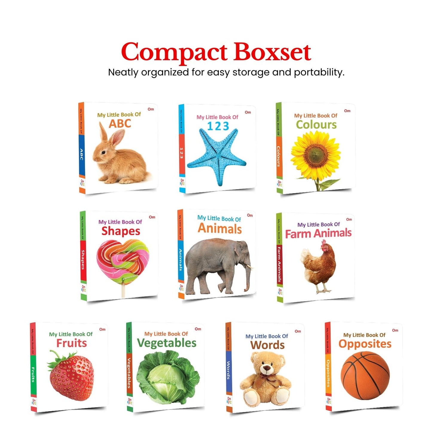 My First Library: 10 Board Books for Babies & Toddlers – ABC, Numbers, Colors, Animals & More Early Learning Gift Set for Kids