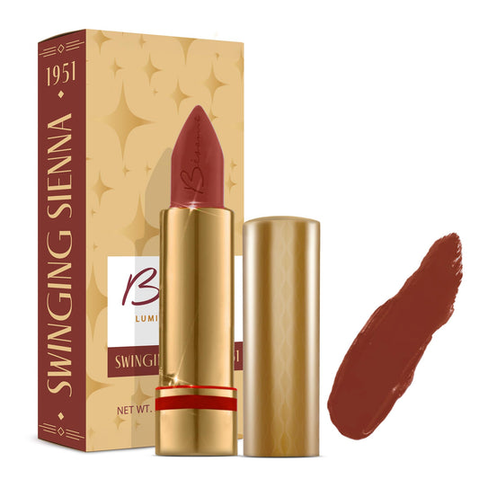 Besame Swinging Sienna Lipstick - 1951 | Glamorous Terracotta Color | 1950s Inspired Beauty | Luminous, Long Lasting & Smudge Resistant | Moisturizing, Hydrating & Lightweight | Smooth Application