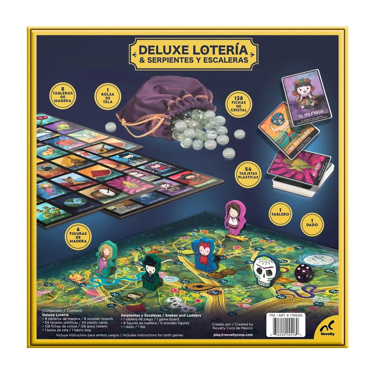 Deluxe Loteria Snakes and Ladders (Serpientes Y Escalera) with Loteria Classic Mexican Board Game