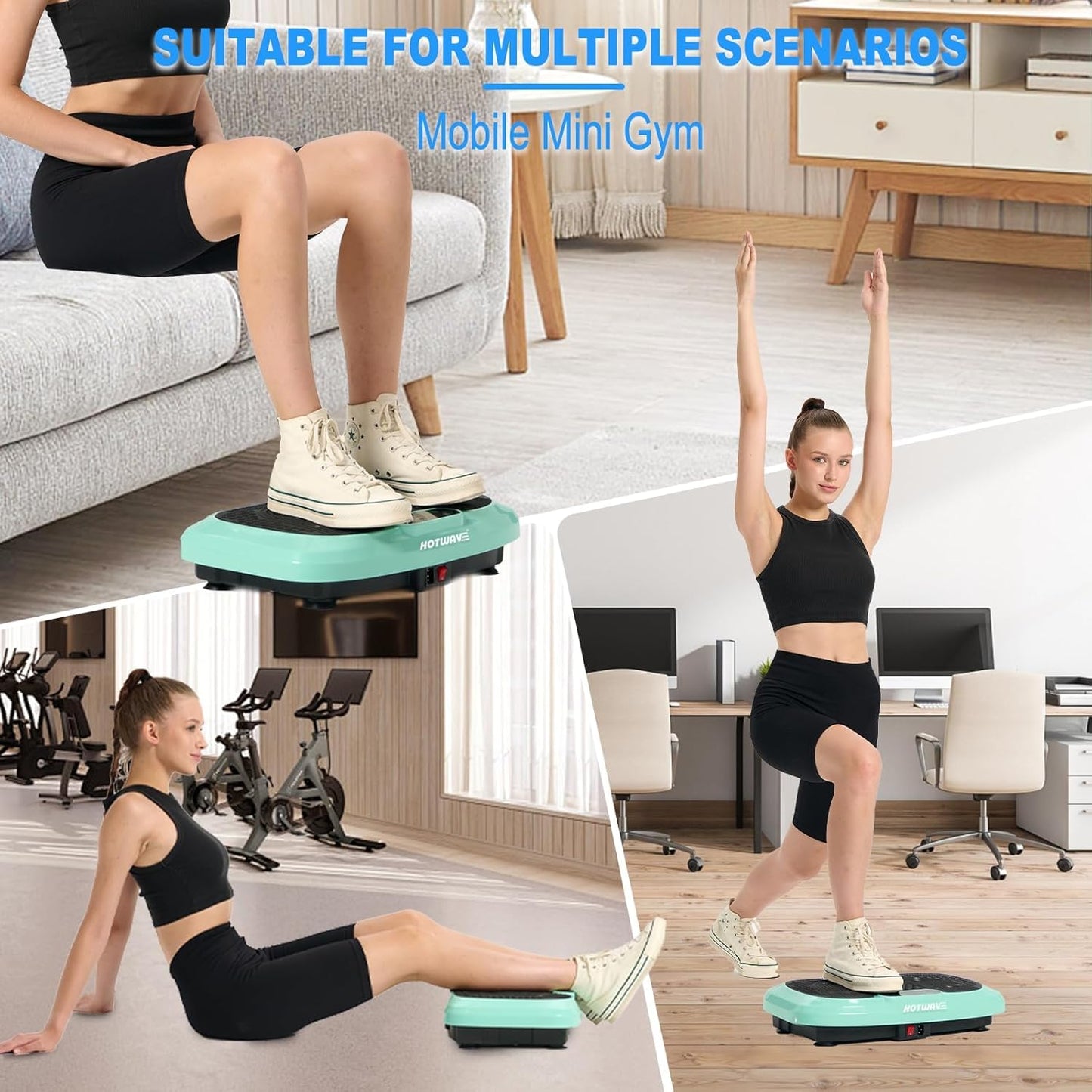 HOTWAVE Vibration Plate Exercise Machine for Lymphatic Drainage, Power Vibrating Plates Platform for Weight Loss - Whole Body Shaker Vibration Plate Machine Home Gym Shaping Fitness Workout
