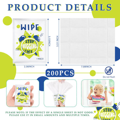 Tondiamo 200 Pcs Peppermint Wipes Mint Travel Individually Wrapped Bulk Wipes for Summer Outdoors Long Lasting Comfortable Hiking