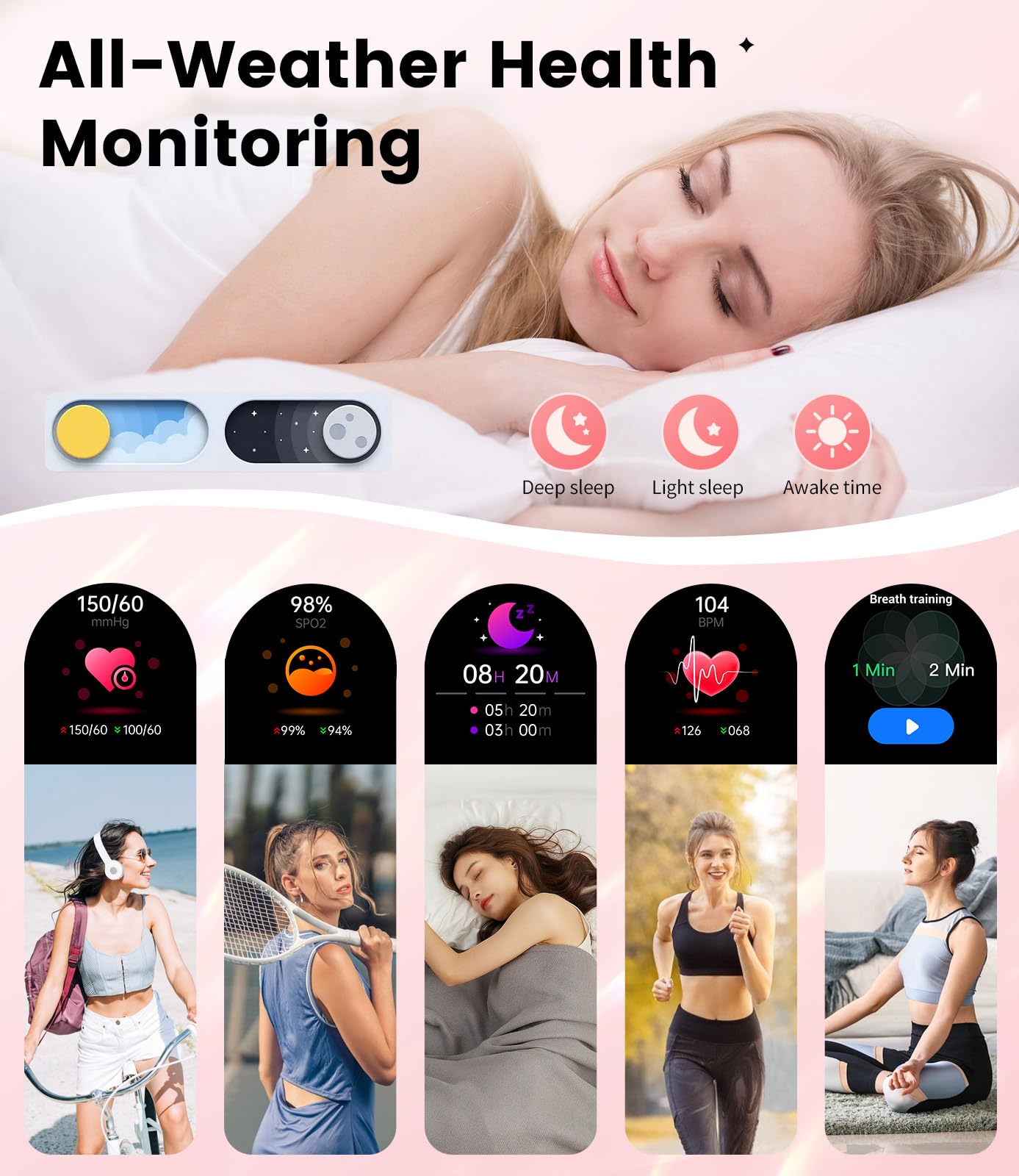 LIGE Smart Watches for Women (Answer/Make Call) with Diamonds，1.19” AMOLED Smartwatch with Heart Rate/SpO2/Sleep Monitor,IP68 Waterproof Fitness Tracker 111 Sport Modes Pedometer for Android iOS,Gold