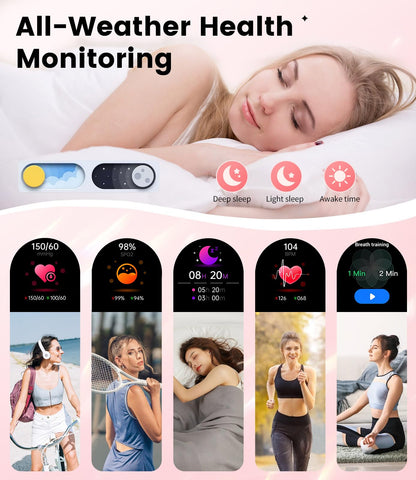 LIGE Smart Watches for Women (Answer/Make Call) with Diamonds，1.19” AMOLED Smartwatch with Heart Rate/SpO2/Sleep Monitor,IP68 Waterproof Fitness Tracker 111 Sport Modes Pedometer for Android iOS,Gold