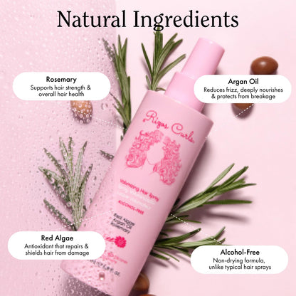 Rizos Curls Volumizing Curl Hair Spray Flexible Hold, Volume & Frizz Control with Aloe Vera Adds Shine & Bounce for All Hair Types Wavy, Curly, Coily, Kinky Sulfate, Paraben & Alcohol-Free