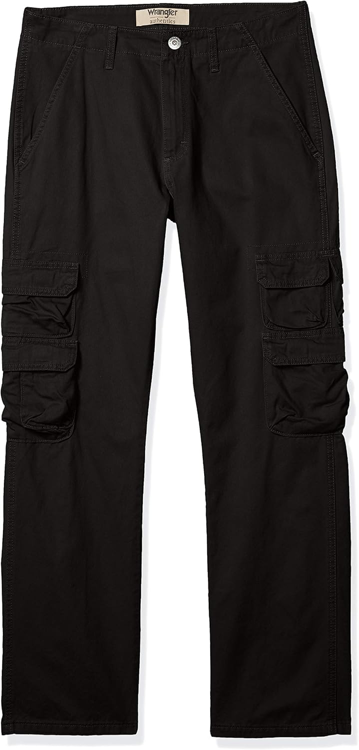 Wrangler Authentics Men&#39;s Premium Relaxed Fit Straight Leg Cargo Pant