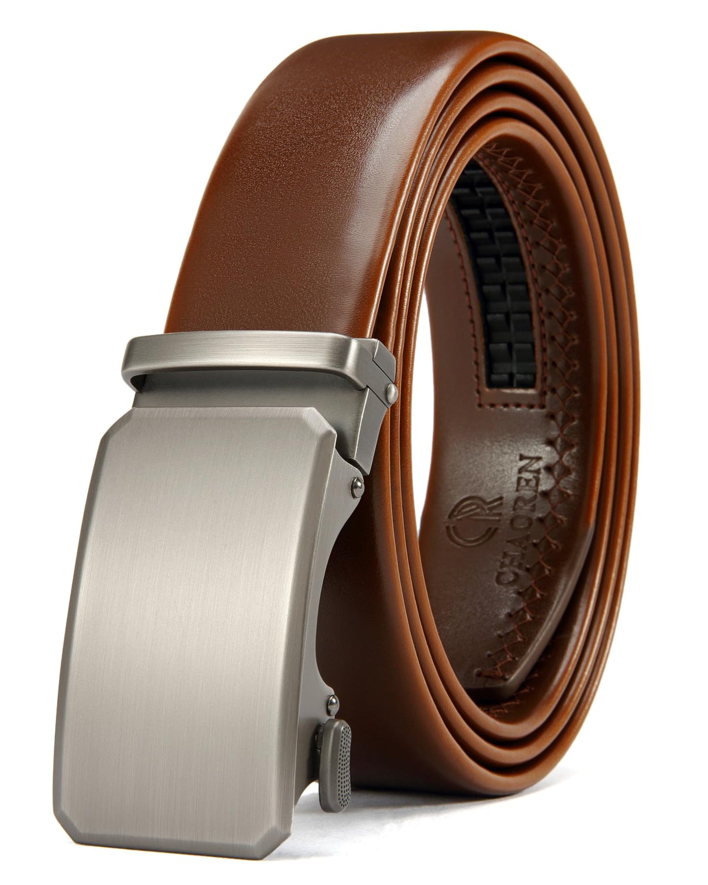 CHAOREN Leather Ratchet Belt for men 1 3/8" for Dress Pants - Micro Adjustable Belt Fit Everywhere
