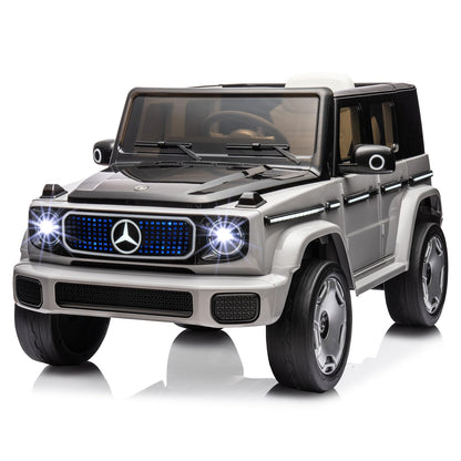 Jojoka Baby Car, Licensed Mercedes-Benz EQG Electric Car 12V Battery Powered w/Parent Remote Control, Full Car LED Lights, Spring Suspension, Music, 4 Wheeler Electric Vehicle for Kids, Gray