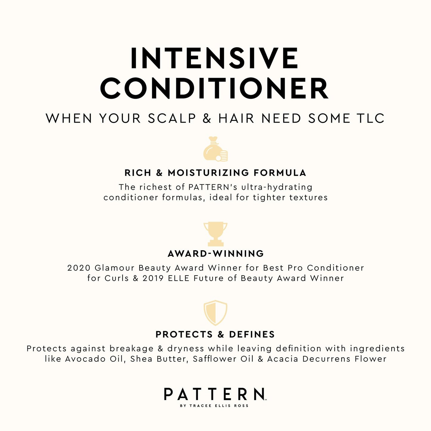 PATTERN Beauty by Tracee Ellis Ross Intensive Conditioner, 29 Fl Oz, Shea Butter, Avocado Oil & Vitamin E, Extreme Moisture for Curly Hair, Curl Restoration and Tight-Textures, 3a-4c