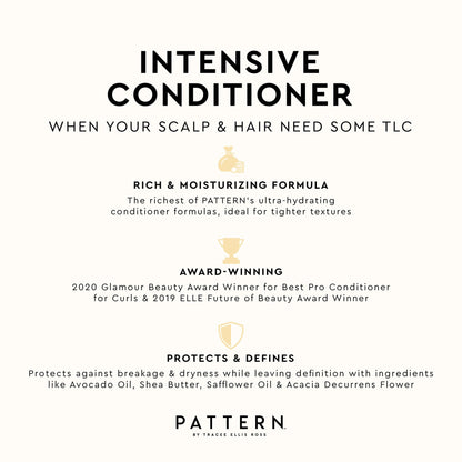 PATTERN Beauty by Tracee Ellis Ross Intensive Conditioner, 29 Fl Oz, Shea Butter, Avocado Oil & Vitamin E, Extreme Moisture for Curly Hair, Curl Restoration and Tight-Textures, 3a-4c