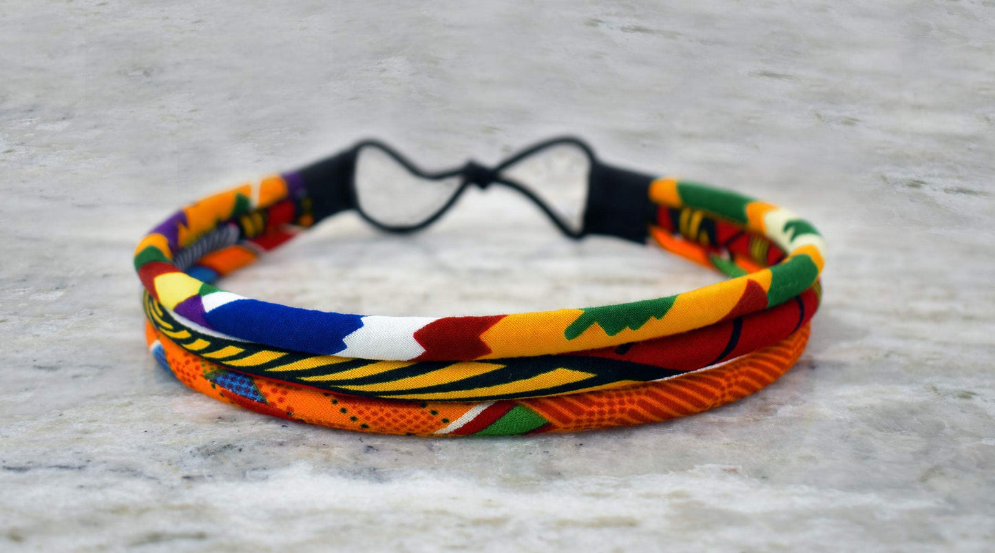 Vibrant Colorful African Headband | African Headwrap | African Hair Accessories | Red Green Blue Orange | Kitenge Headband