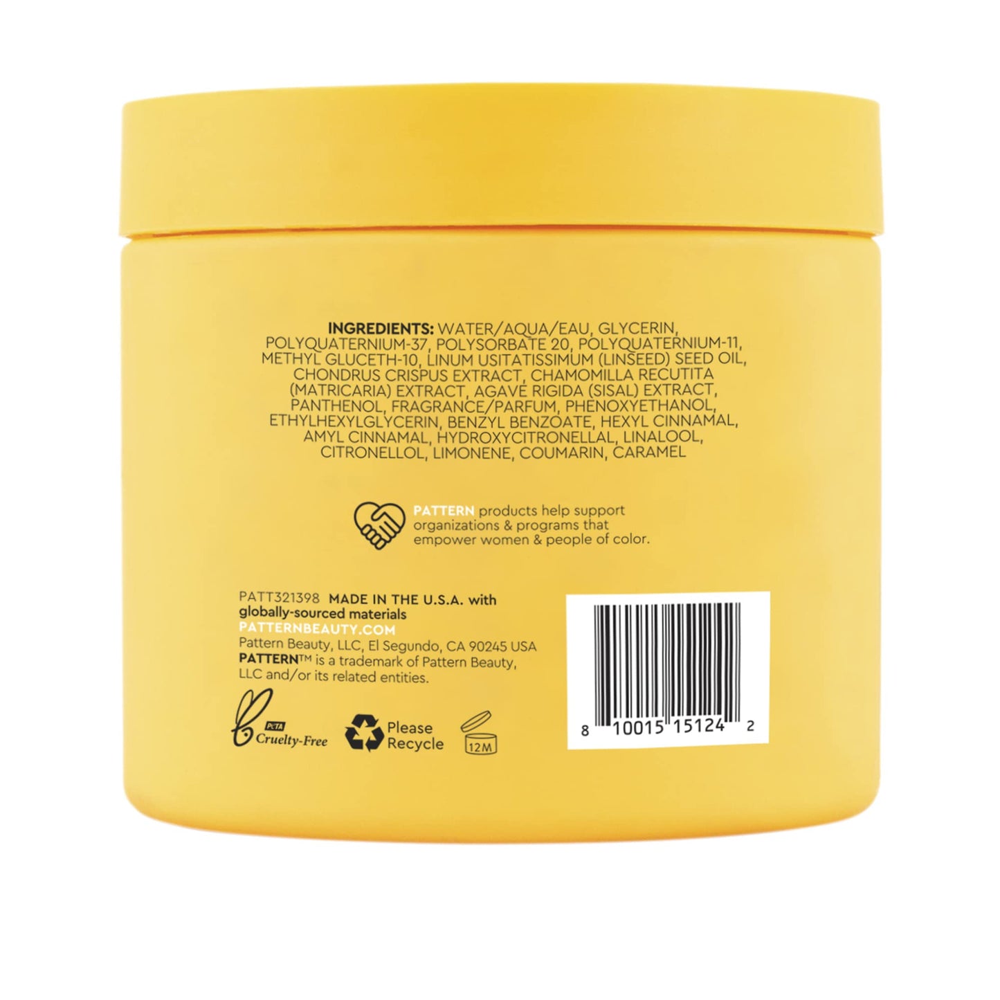 PATTERN Beauty by Tracee Ellis Ross Styling Custard, 15 Fl Oz, Best for Curlies, Coilies and Tight-Textured Hair, 3a-4c