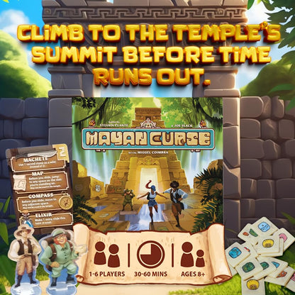 Crazy Like a Box Mayan Curse – Thrilling Puzzly Board Games for Adults & Kids, Strategic Family Games for Game Night, Party Game with Fantasy, Adventure & Suspense, Ideal Gift for Boardgame Lovers