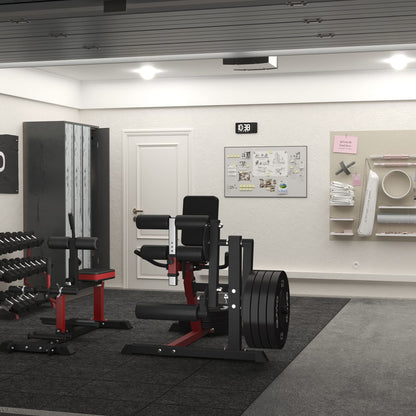 GMWD Leg Extension and Curl Machine, Lower Body Special Leg Machine, Adjustable Leg Exercise Bench with Plate Loaded, Leg Rotary Extension for Thigh, Home Gym Weight Machine Red