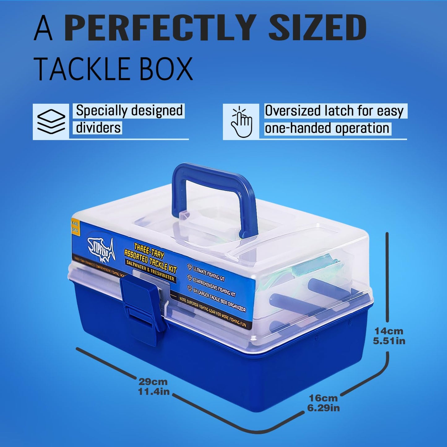 Vipfish 448-Pcs Fishing Lures Kit – Complete 3-Layer Tackle Box Set with Hooks, Weights, Bobbers, Pliers, Rigs, Leaders, Fluorocarbon Line, Accessories & More for Kids Fishing Gear