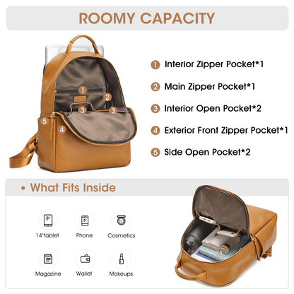 Kattee Genuine leather backpack purse for women Antitheft Rucksack Soft work Casual Daypack fashion