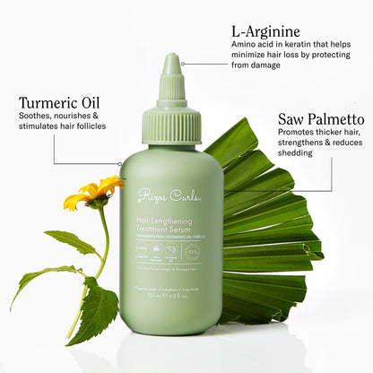 Rizos Curls Hair Lengthening Treatment Serum, Fortifies At Root for Healthy Scalp Microbiome Promoting Length, Supportes Longer Stronger Hair, 4.2 oz