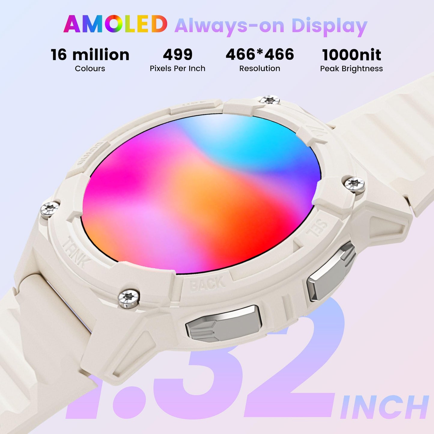 KOSPET Tank S2 Smart Watch for Women GPS, Pressure/Altitude/Compass, 5ATM Waterproof, 1.32" AMOLED Display Fitness Tracker(Answer/Make Call), AI Voice Assistant, 24H Sleep/Hear Rate Monitor