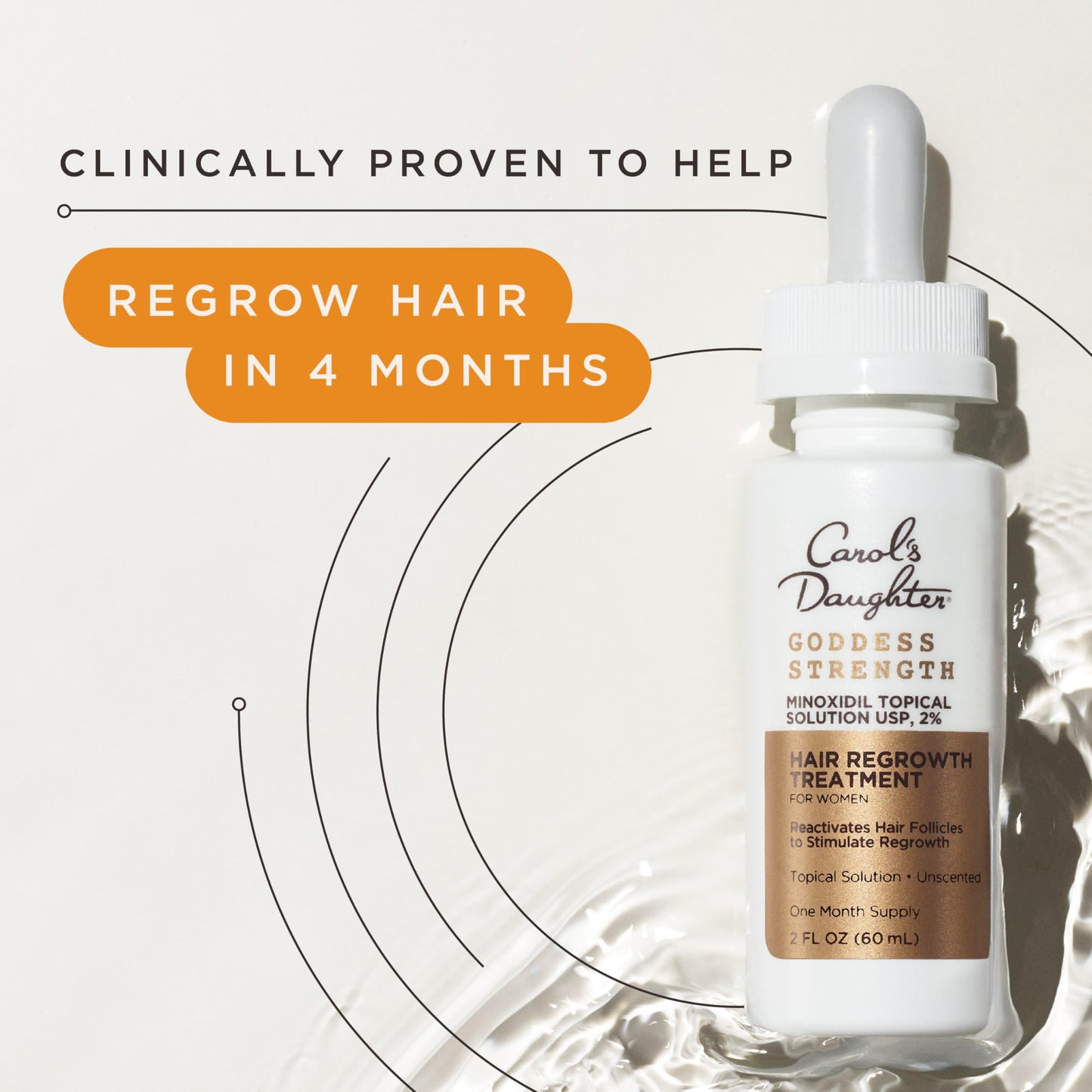 Carol's Daughter Goddess Strength Hair Regrowth Treatment for Women, 2% Minoxidil Solution for Hair Loss and Thinning, One Month Supply, 2 Fl Oz