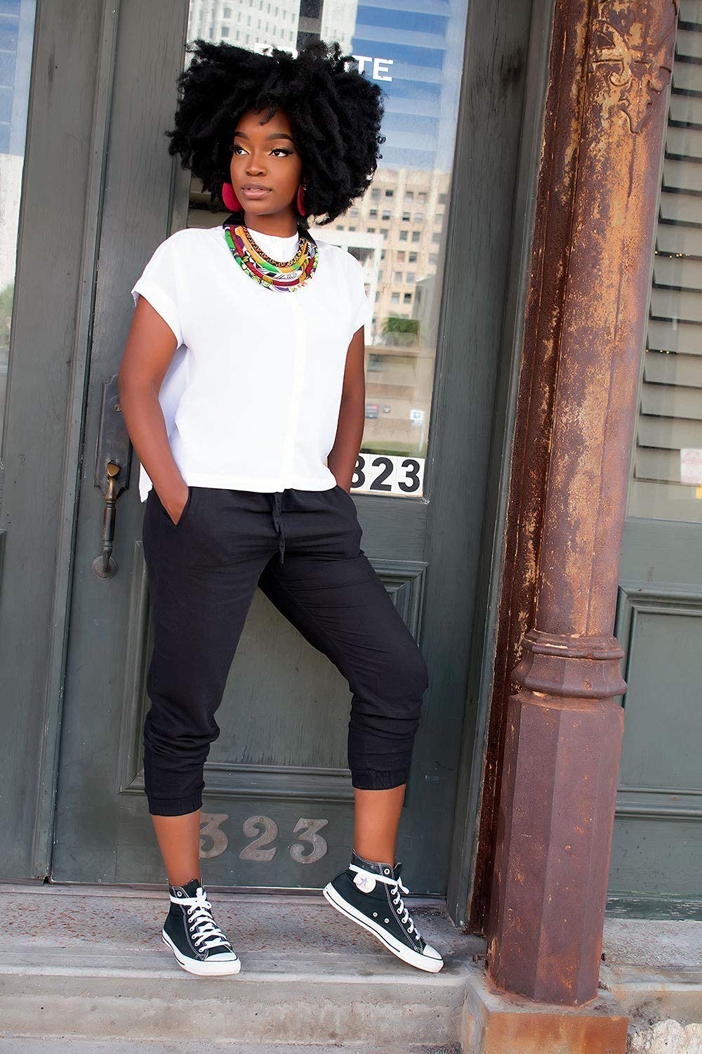 Queen Africa Print Bib Necklace | Africa Print Bib Necklace | African Necklace | Red, Yellow, Green Black Necklace | Ankara Print | Afro Necklace | Afrocentric | Cloth & Cord