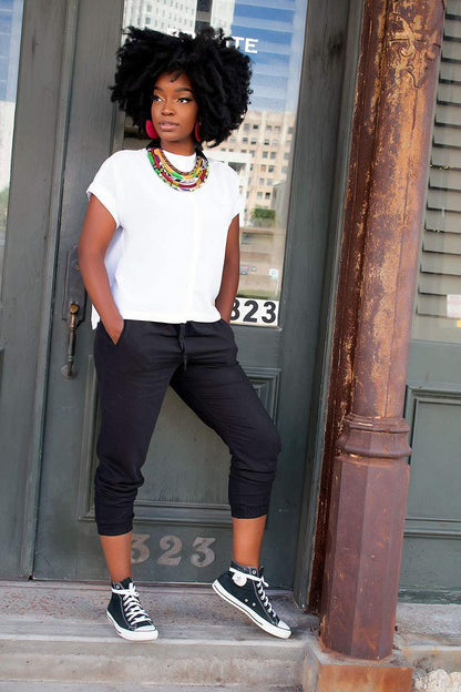 Queen Africa Print Bib Necklace | Africa Print Bib Necklace | African Necklace | Red, Yellow, Green Black Necklace | Ankara Print | Afro Necklace | Afrocentric | Cloth & Cord