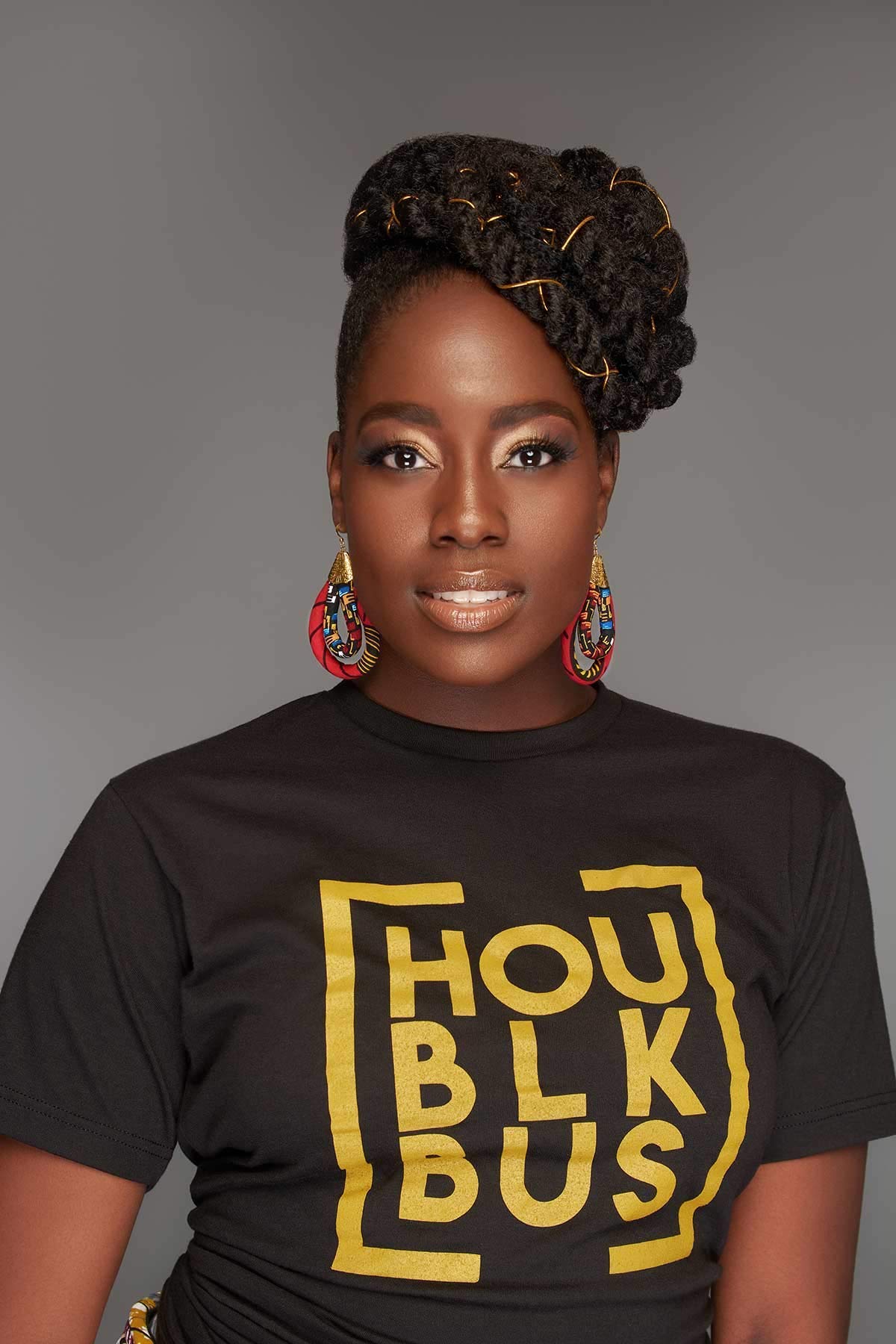 Red Ankara Hoop Earring | African Print Earrings | Mini Double Loop Earring | Ketepa Print Earring | African Print Jewelry Red, Yellow, Black | Afrocentric | Cloth & Cord