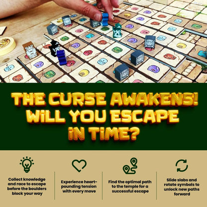 Crazy Like a Box Mayan Curse – Thrilling Puzzly Board Games for Adults & Kids, Strategic Family Games for Game Night, Party Game with Fantasy, Adventure & Suspense, Ideal Gift for Boardgame Lovers