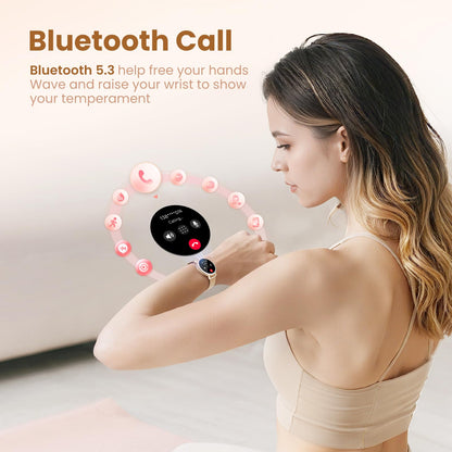 KEEPONFIT Smart Watches for Women Android/iPhone,IP68 Waterproof Fitness Tracker with Bluetooth Calls(Answer&Make),Activity Pedometer/Heart Rate/SpO2 Monitor/100+ Sports Model
