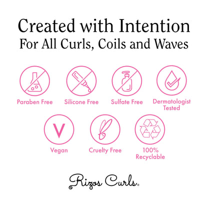 Rizos Curls Hydrating Shampoo, Gently Cleanse, Deeply Moisturizes & Nourishes Scalp, Soft & Healthy Hair from Shea Butter & Moringa Oil, For All Hair Types 1a - 4c, 10 oz