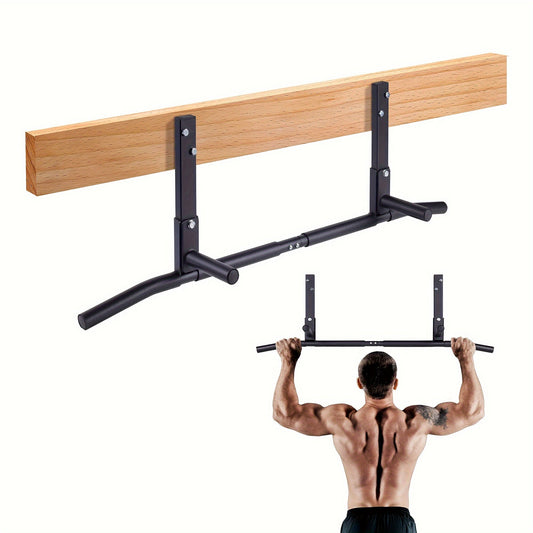 Wall-Mounted Stainless Steel Pull-Up Bar Black-0