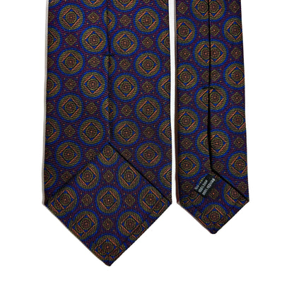 Purple Medallion Italian Madder Silk Tie-3