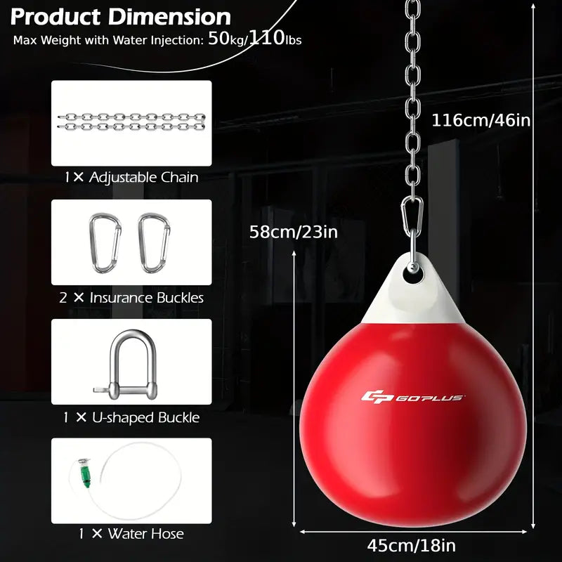 50kg Heavy-Duty Water Punching Bag(Red)-1
