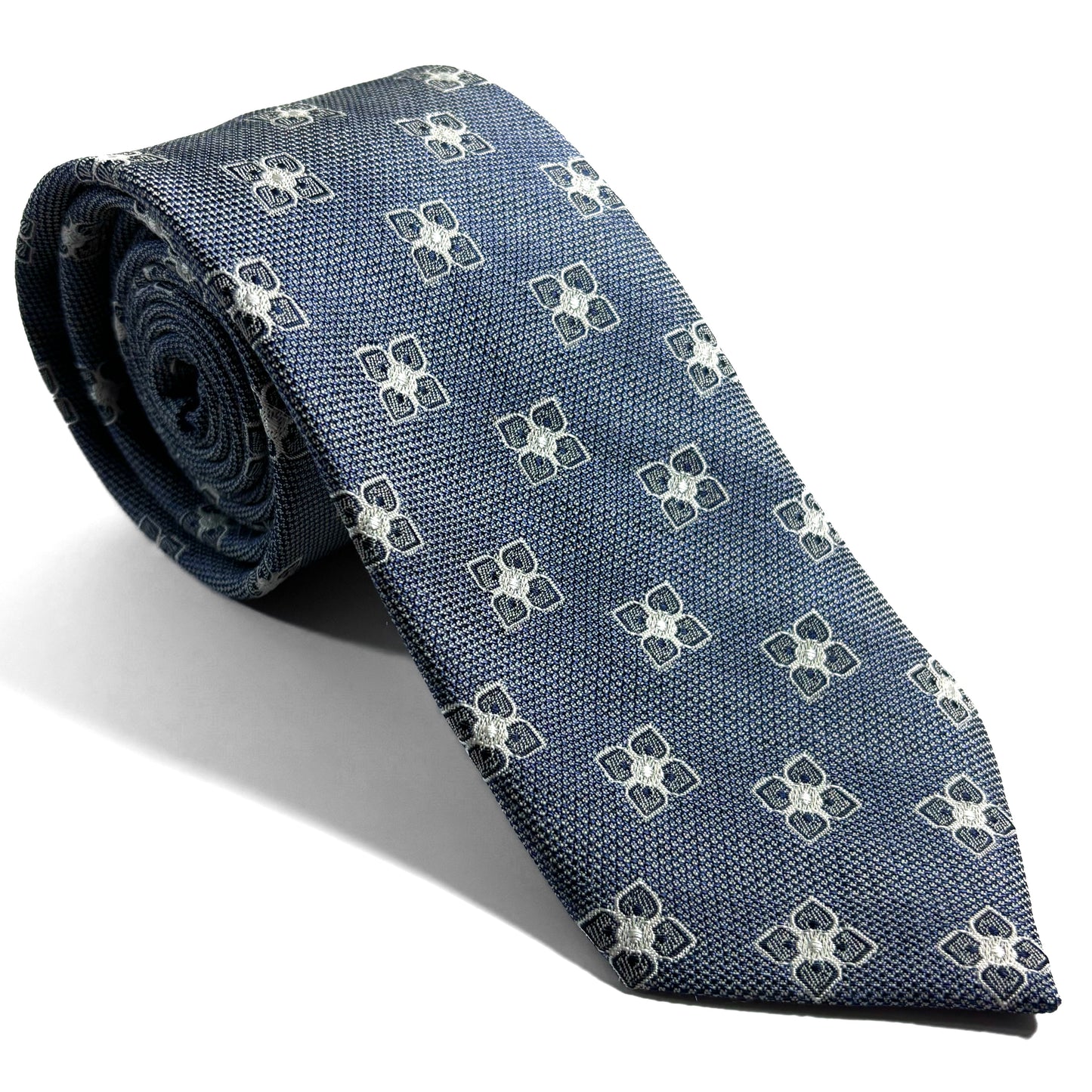 Light Blue Floral Silk Jacquard Tie-0