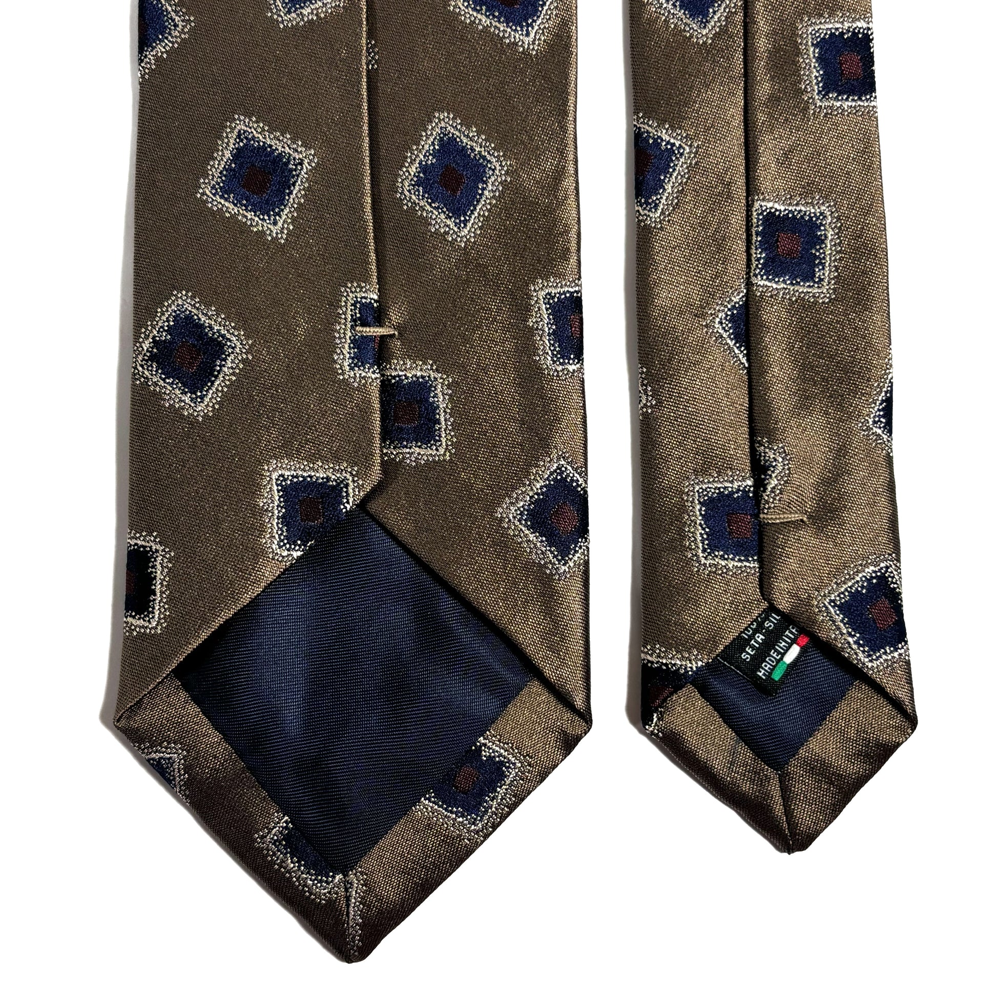 Brown Geometric Silk Jacquard Tie-3