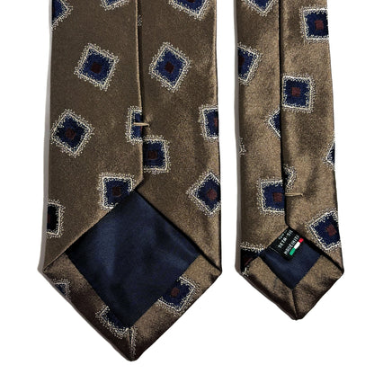 Brown Geometric Silk Jacquard Tie-3
